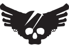 Skull with Guns Vinyl Sticker