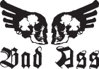 Bad Ass Skulls Vinyl Sticker