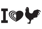 I Gay Heart Rooster